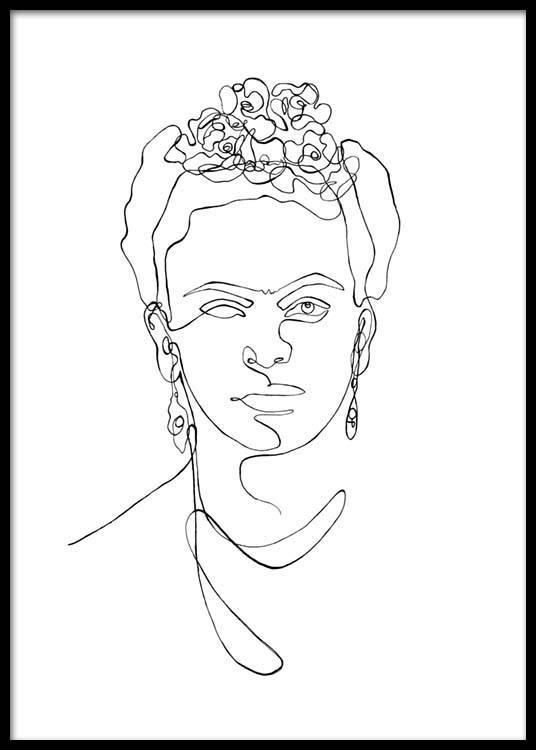 Frida Kahlo Line Art Poster