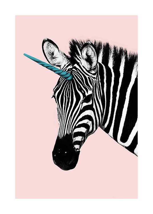 Unicorn Zebra Poster