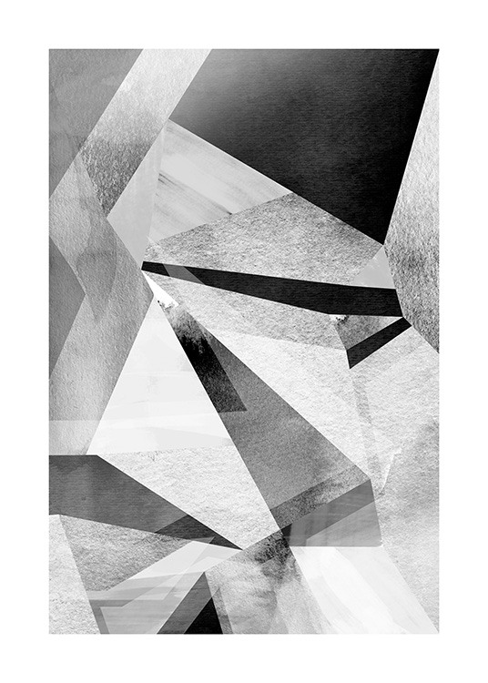 Gray Prisms Poster / Black & white at Desenio AB (11991)
