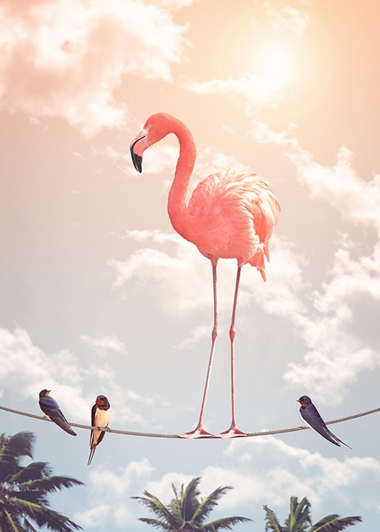 Flamingo and Friends Poster