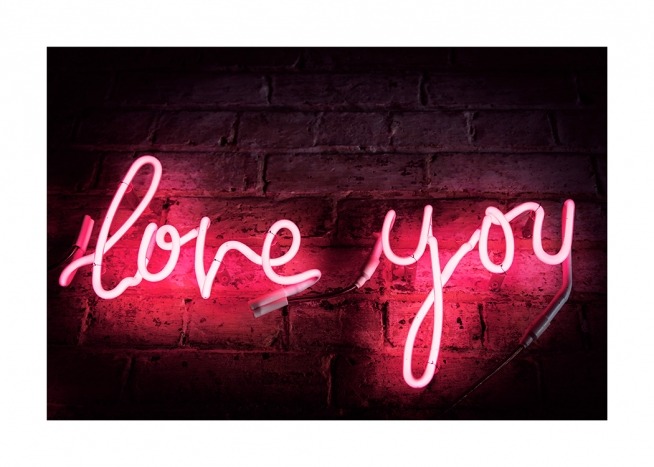Love You Neon Poster