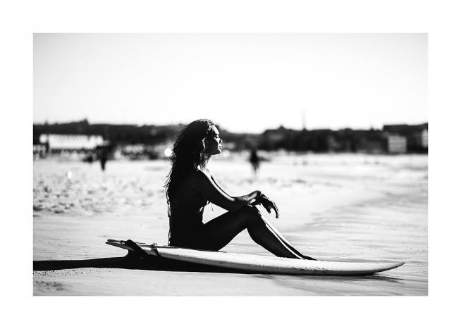 Surf and Relax Poster / Black & white at Desenio AB (12650)