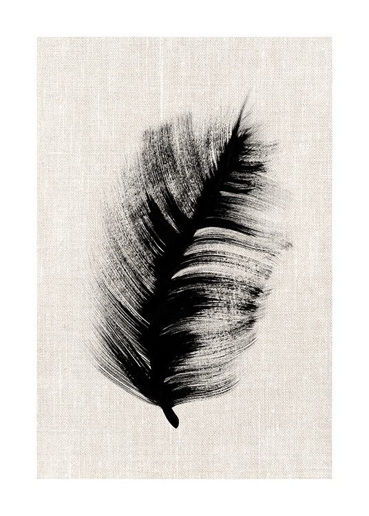 Abstract leaf painted by hand with a brush on a beige background