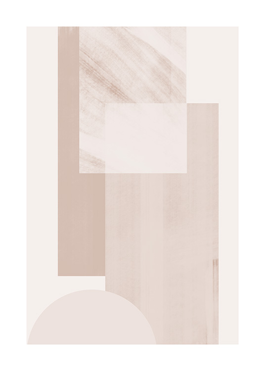 Geometric art with graphical shapes in different shades of beige