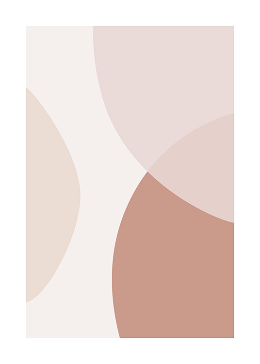 Illustration with graphical circles overlapping each other in pink and beige