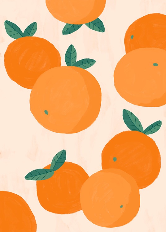 Oranges Illustration Poster