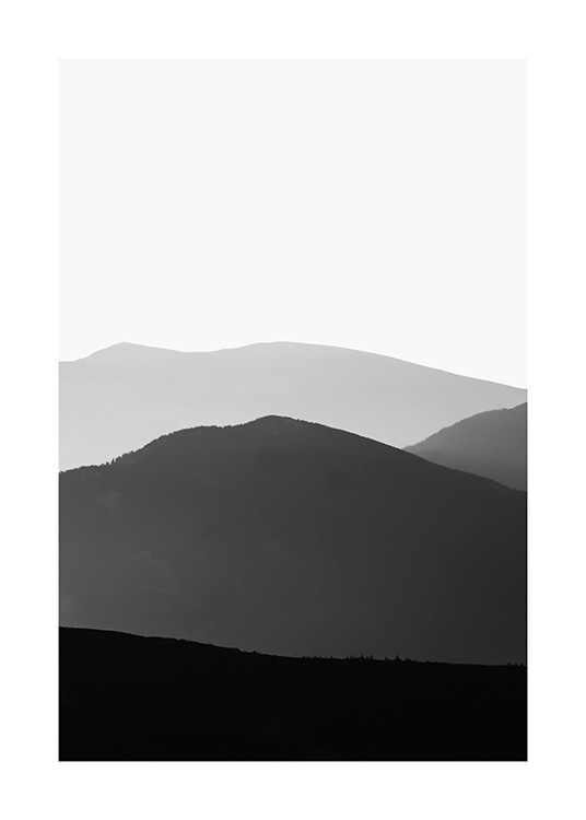  - Black and white photograph of mountain range Carpathian Mountains 