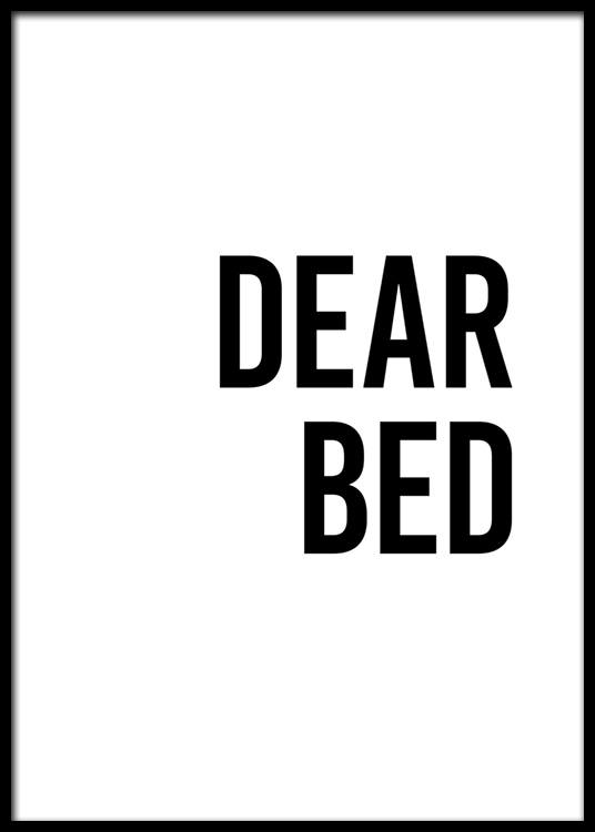 Dear Bed I Love You No1 Poster Dear Bed Typography Desenio Co Uk