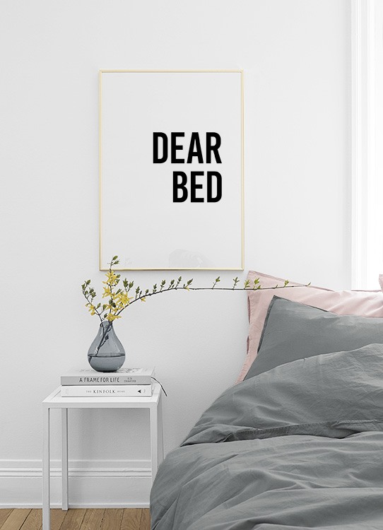 Dear Bed I Love You No1 Poster Dear Bed Typography Desenio Co Uk