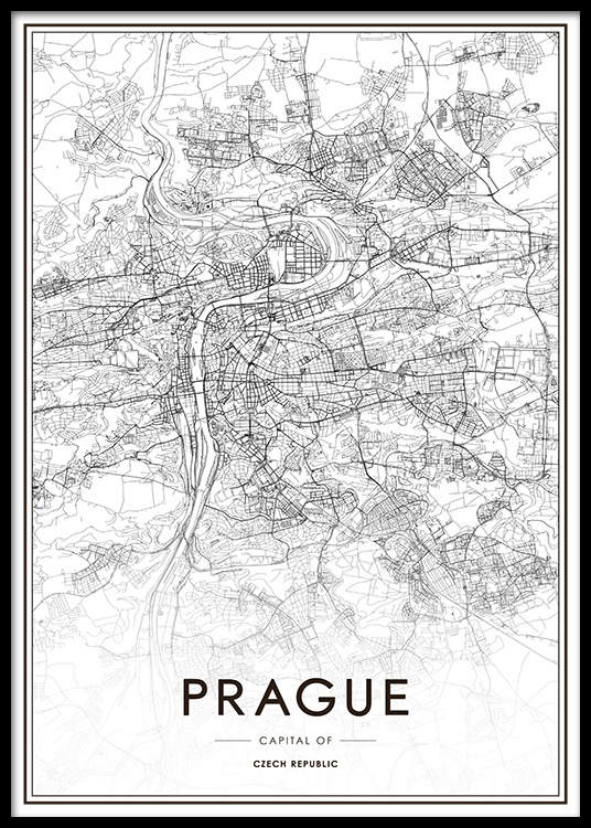 Prague Map Poster - Map of Prague - Desenio.co.uk