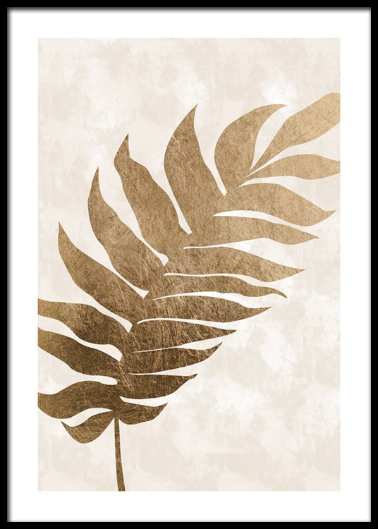 Golden Tropical Leaf Poster