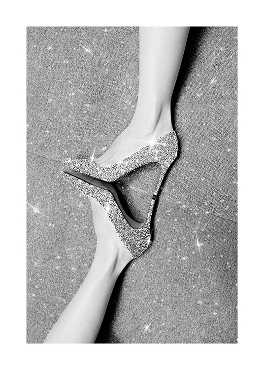 white glitter heels uk