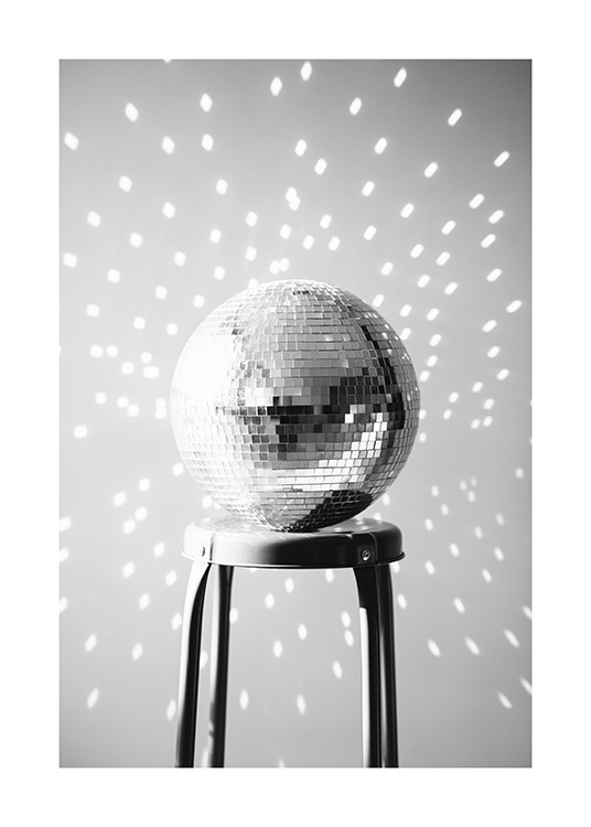 Disco Ball Poster / Black & white photography at Desenio AB (13629)