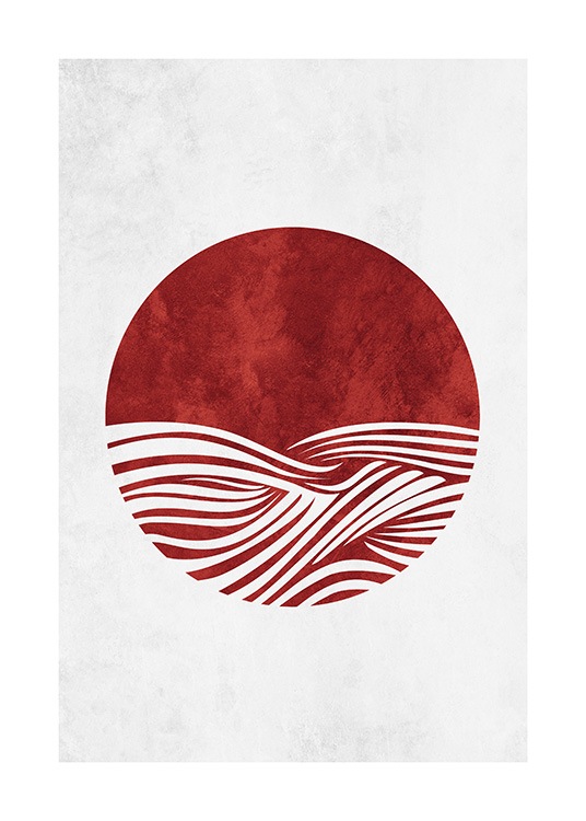 Japan Waves Poster / Graphical at Desenio AB (13639)