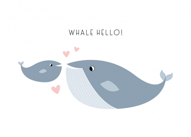 Whale Hello There Poster / Animal illustrations at Desenio AB (13712)