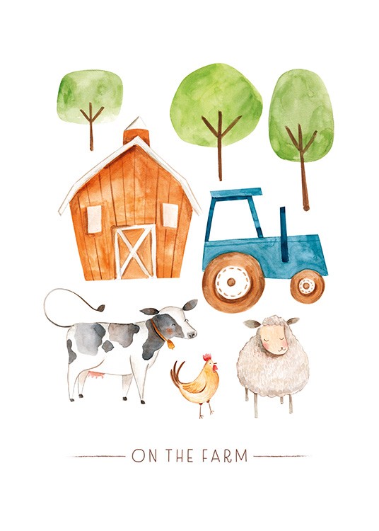 On the Farm No1 Poster / Animal illustrations at Desenio AB (13719)