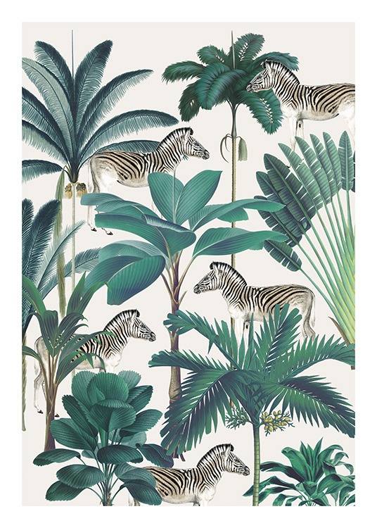 Royal Botanical Zebras Poster