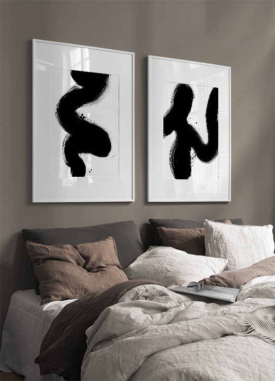 Black Paint Strokes No2 Poster