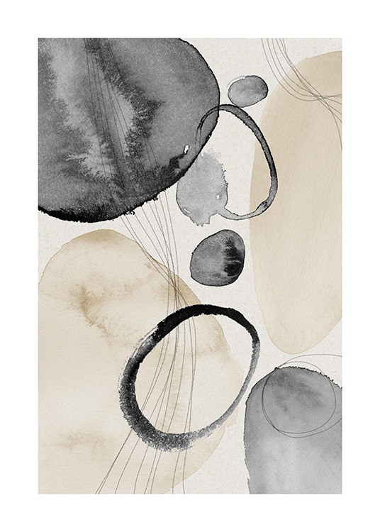 Watercolor Circles No1 Poster