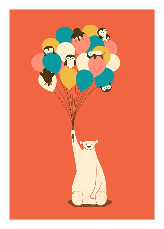 Penguin Bouquet Poster