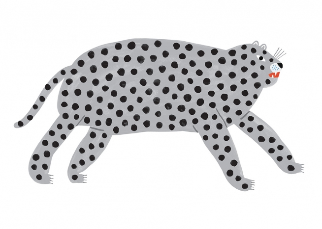 - Wild animal in grey with black dots