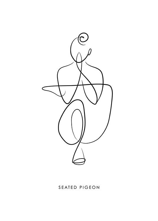 - Woman in illustration doing a yoga position