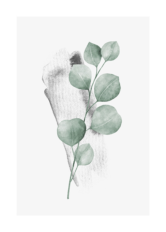 Watercolor Leaves No3 Poster