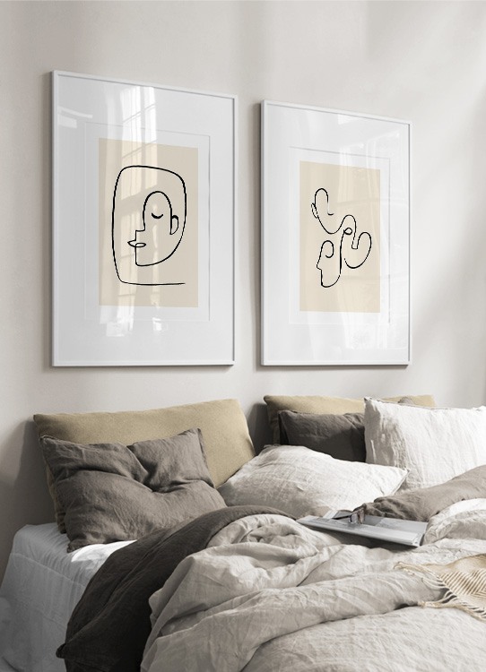 Abstract Line Faces No2 Poster Abstract face desenio.co.uk