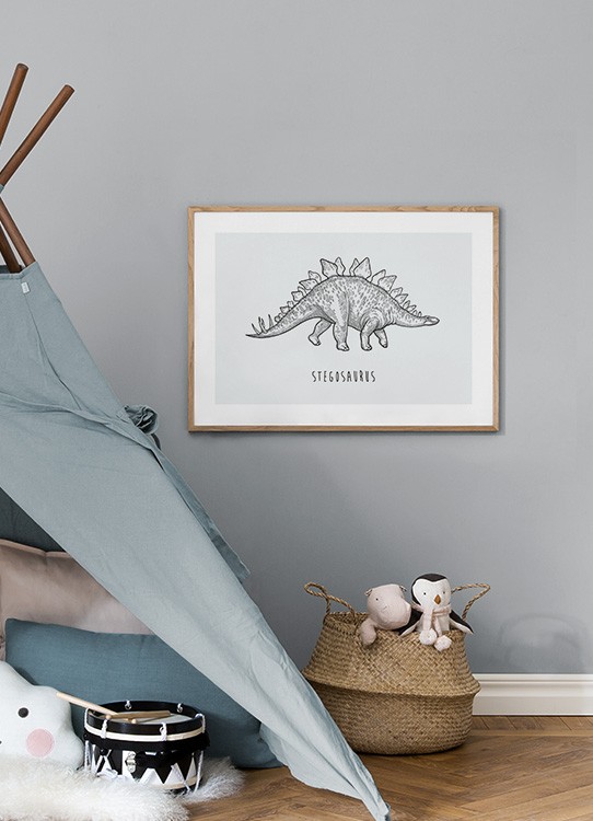 Stegosaurus Poster - Dinosaur Illustration - Desenio.co.uk