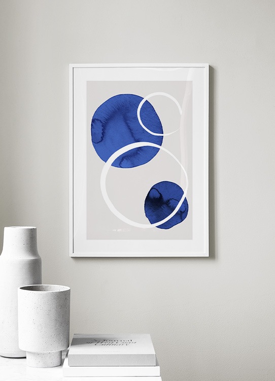 True Blue Shapes No1 Poster - Blue circles - desenio.co.uk