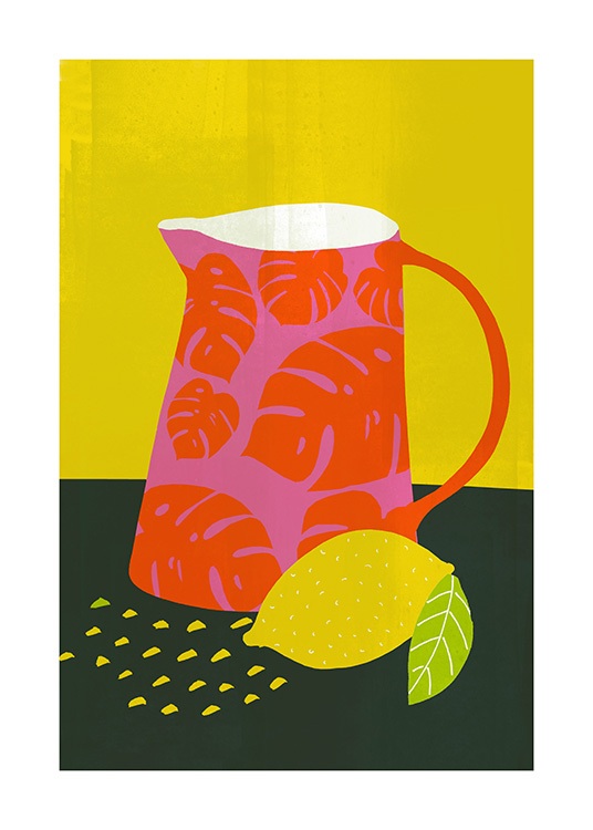 Lemon and Jug Poster