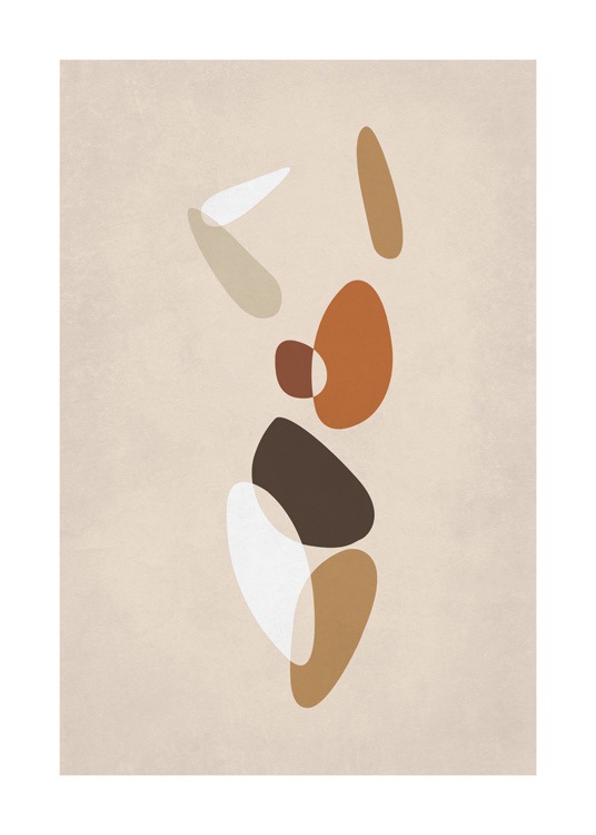  – Graphic illustration in brown and orange with an abstract body