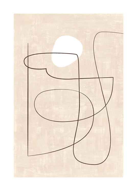 Rosy Brown Line Poster