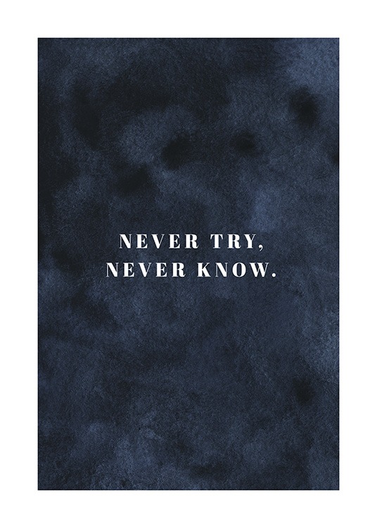 Never Try Never Know Poster Quote Print Desenio Co Uk