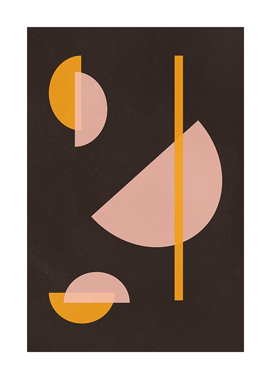 Bauhaus Noir No1 Poster - Geometric shapes - desenio.co.uk