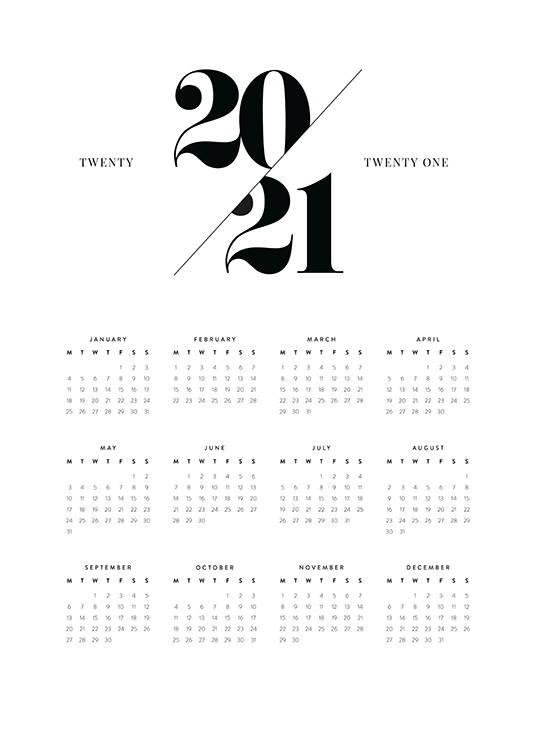 Calendar 2021 Poster 2021 Calendar Desenio Co Uk