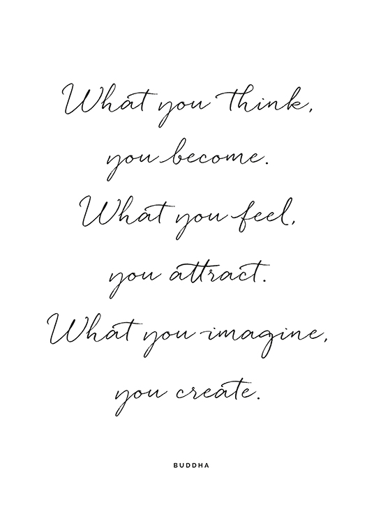  – Quote by Buddha in a handwritten, black text on a white background