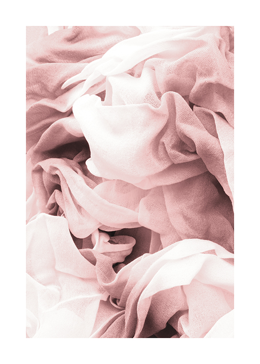  – Photograph with close up of rinkled fabric in dusty pink
