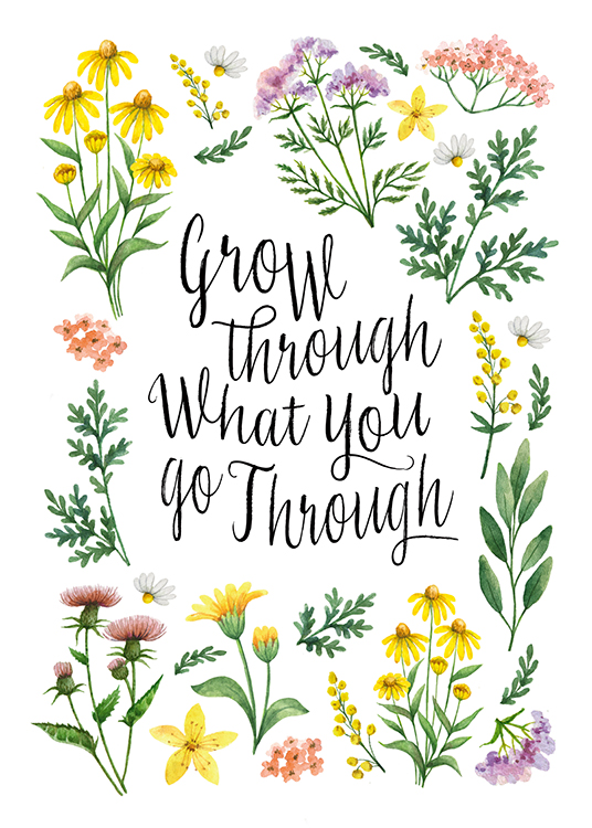 Grow Poster - Quote and flowers - desenio.co.uk