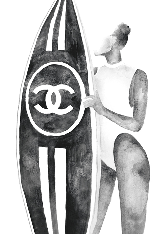 chanel surfboard print