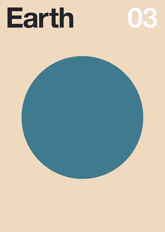  – Graphic illustration of the Earth as a blue circle against a beige background