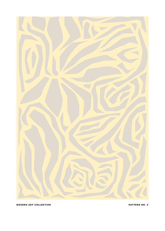  – Graphic illustration with an abstract pattern in light grey and yellow