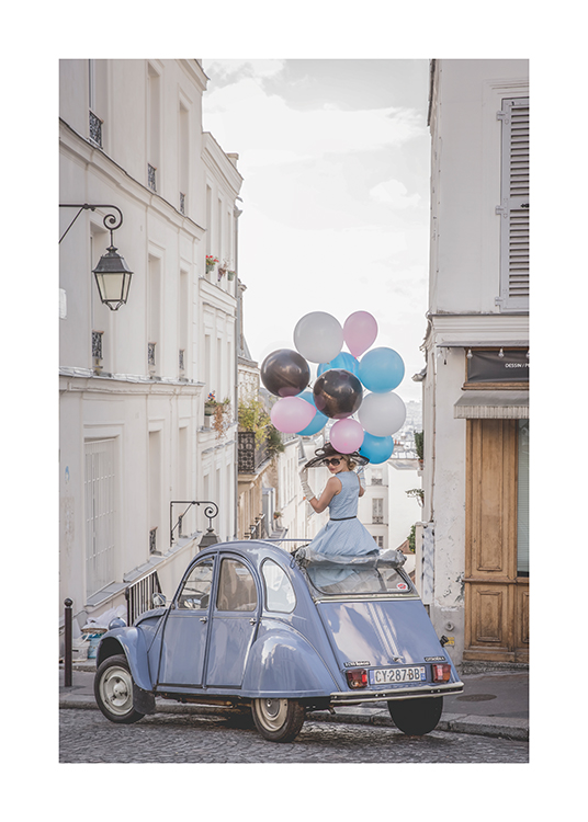 Joyeux Anniversaire Poster Blue Vintage Car Desenio Co Uk Joyeux Anniversaire Poster Blue Vintage Car Desenio Co Uk