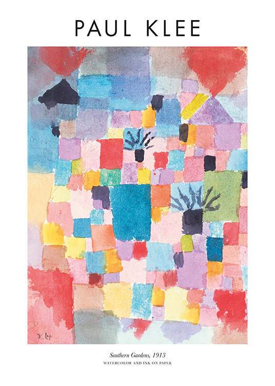  – Painting with abstract squares and shapes in various colours