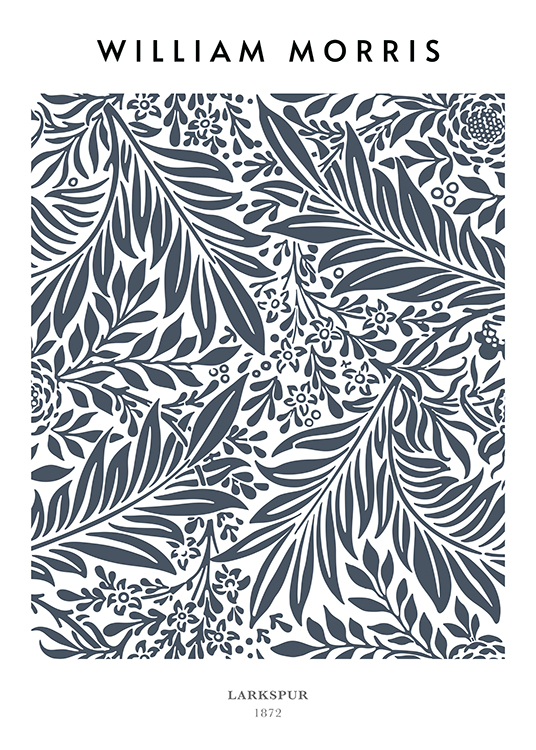  – Illustration of a leaf pattern in dark blue-grey on a light background