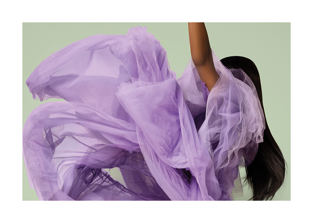  – An image of a woman in a floaty tulle dress