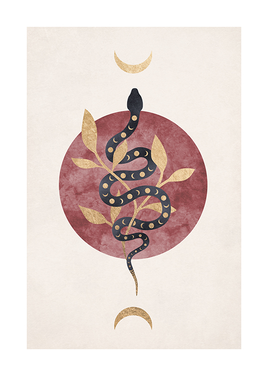  – A print of a serpent between two crescent moons