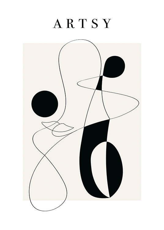  – An exhibition-style graphic art print in black and cream