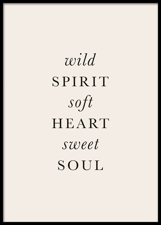 Wild Spirit Poster - Wild spirit quote - desenio.co.uk