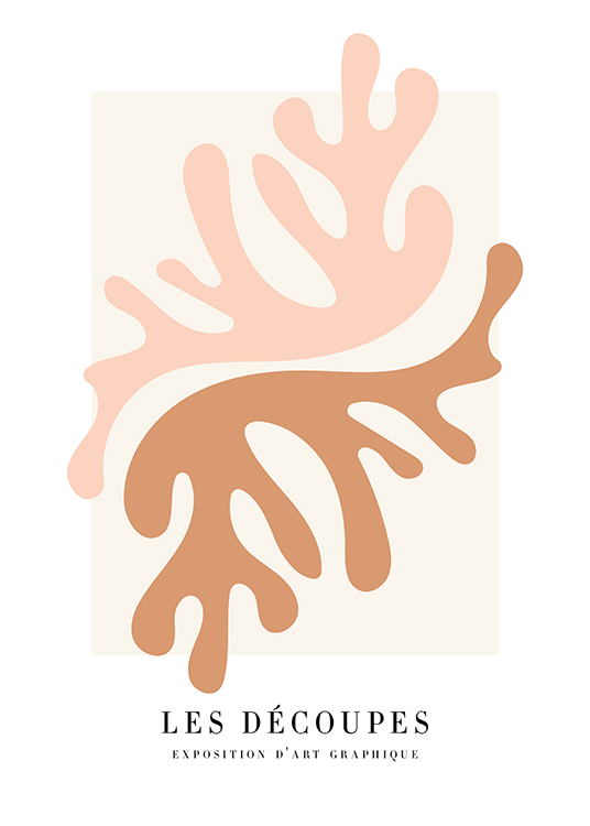 – Graphic illustration with pink and beige corals on a light background